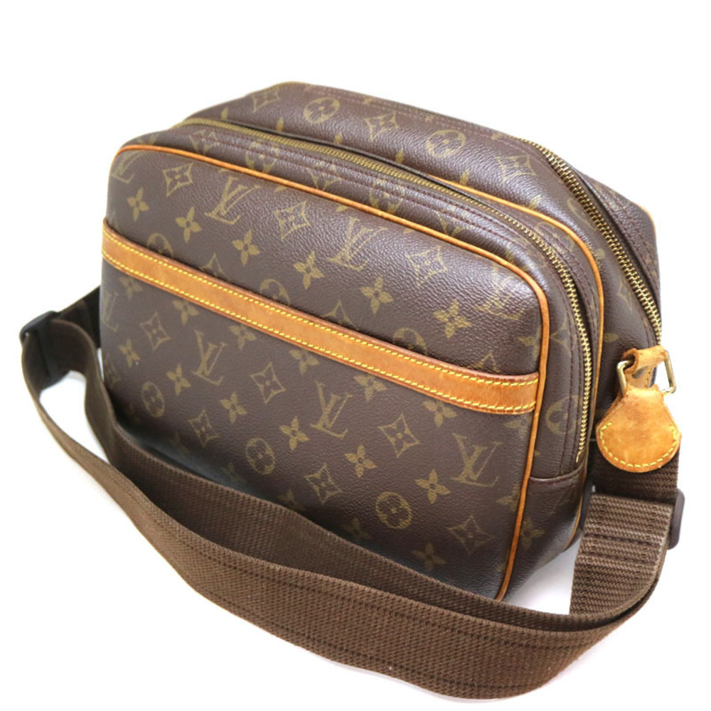 LOUIS VUITTON Reporter Shoulder Bag Monogram Canvas Brown